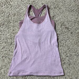 Lululemon Tank Top Womens 4 Purple Built-In Bra Racerback Strappy Yoga Athletic